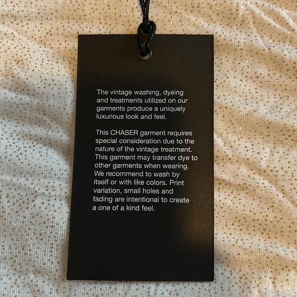 “WHITE* NWT, Chaser, Womens, cold‎ shoulder 3/4 sleeve sparkle dress, drawstring - Picture 5 of 5